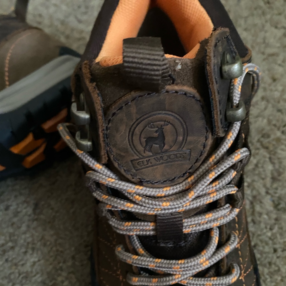 Brown and Orange Waterproof Elk Woods Men’s Hiking Shoes size 10.5 - Picture 5 of 9
